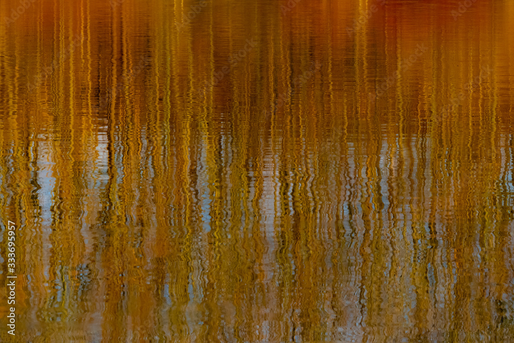 Abstrakte Spiegelung eines Waldes auf der Wasseroberfläche