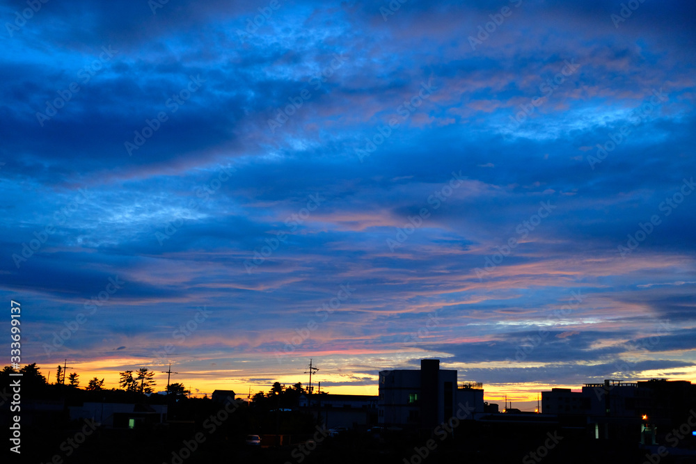 Sunset in Jeju Island, South Korea.