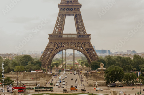 Paris, France - June 1, 2012. Look from afar at gorgeous Eiffel Tower