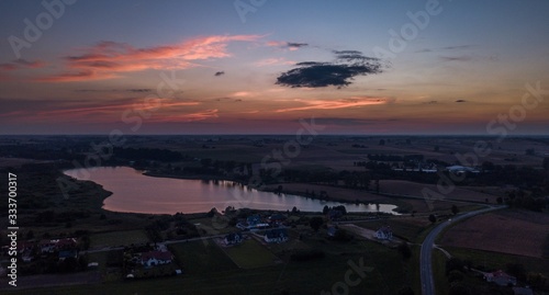 Sitno Lake Kujawsko Pomorskie Poland Filds Country Farm Sunset photo