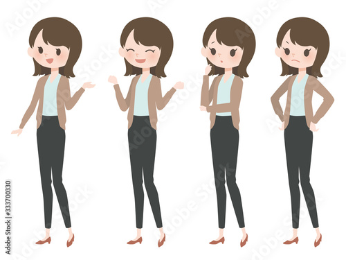 私服／オフィスカジュアルの女性　セット