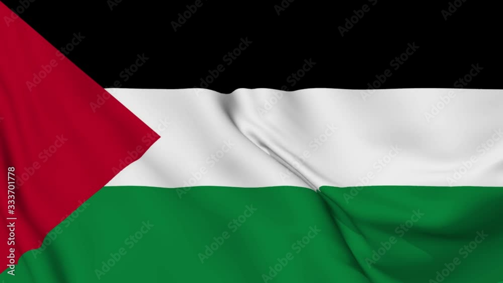 Palestine flag is waving 3D animation. Palestine flag waving in the wind. National flag of Palestine. flag seamless loop animation. 4K Palestine flag is waving 3D animation. Palestine flag waving in the wind. National flag of Palestine. flag seamless loop animation. 4K