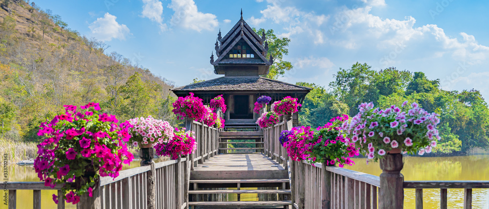 The wooden Tripitaka Library (Ho Trai) Nakhon Ratchasima The wooden Tripitaka Library (Ho Trai) Nakhon Ratchasima