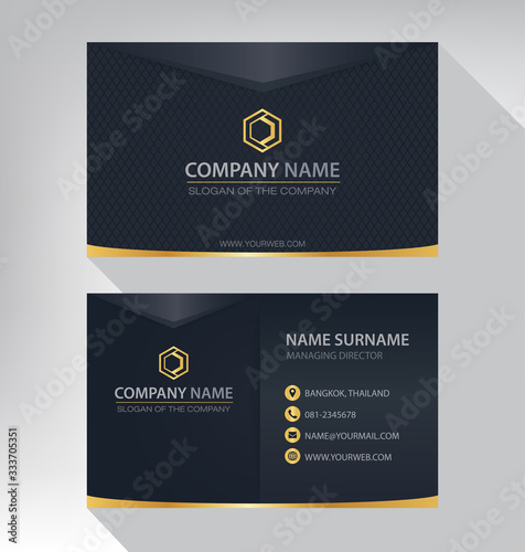 Luxury and modern. vector business card template. design black and gold color