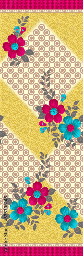 decorative flower design with digital background
