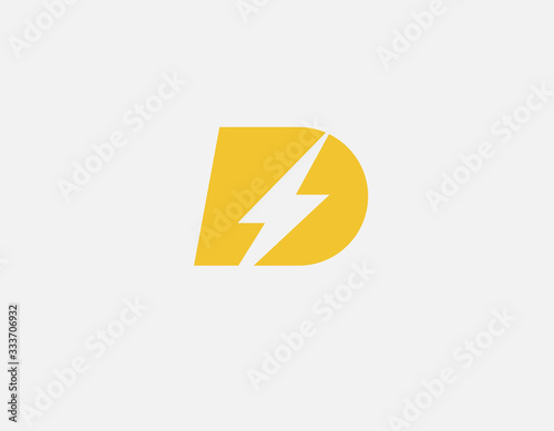 Creative abstract yellow logo sign letter D with a zipper in the middle for your company Free Download Creative abstract yellow logo sign letter D with a zipper in the middle for your company - GFXLoad