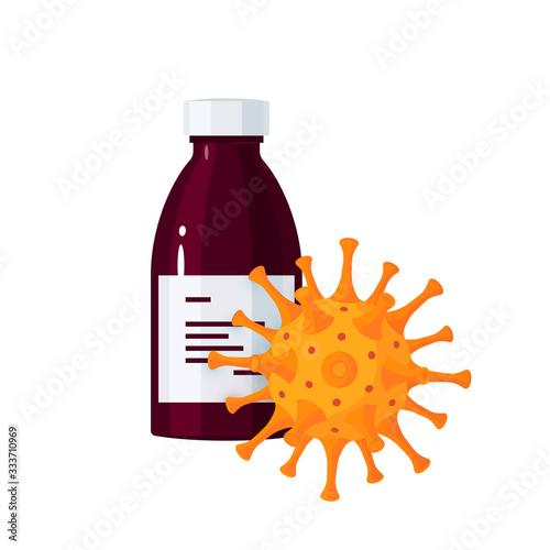 Pharmacy bottles vector concept in cartoon style