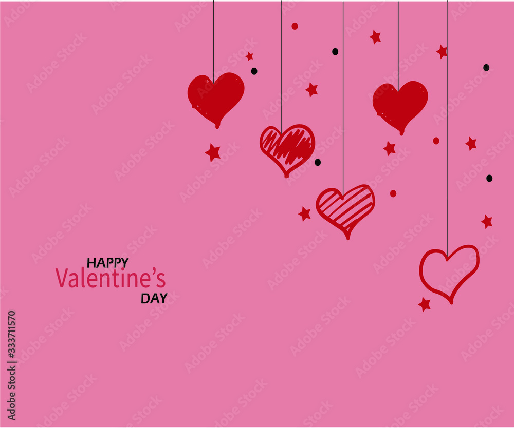 cute valentines day simple banner gift template card free vector illustration
