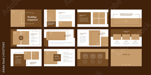 Minimal slides presentation background template. wedding planner presentation template