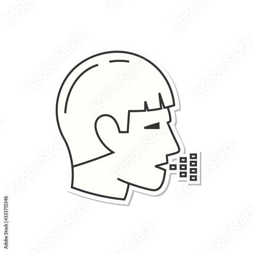 Symptoms of Colds, Flu. Line Icons. Vomiting, Fever, Cough. Treatment and Prevention of Viral Diseases.