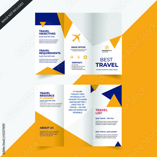 modern travel agency trifold design template