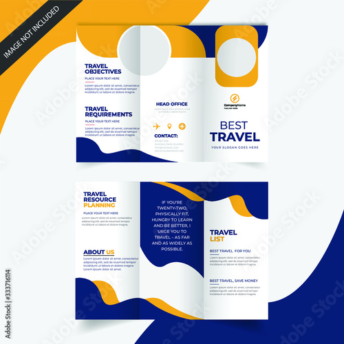travel agency trifold brochure design template