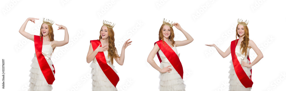 Beauty contest winner isolated on the white Beauty contest winner isolated on the white