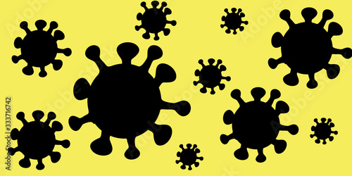 virus coronavirus concept resposible for asian flu outbreak and coronaviruses influenza as dangerous flu strain cases as a pandemic. Microscope virus close up. floating virus cells. 3d rendering.