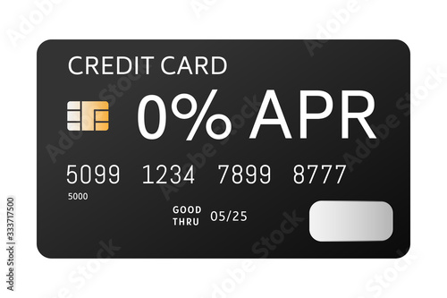 Credit Card Zero Percent APR, Black Color