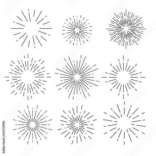 Vector collection of sunbursts