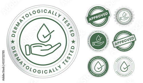 Dermatologically Tested and Approved Badge Set – Skin Care Certification Icons