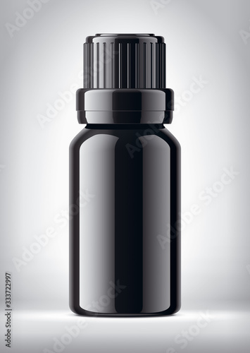 Bottle on background. Glossy surface version. 