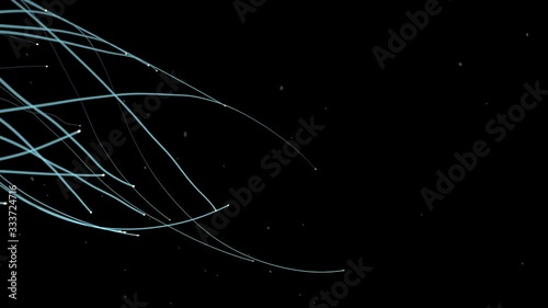 3d particle trails in universe animation