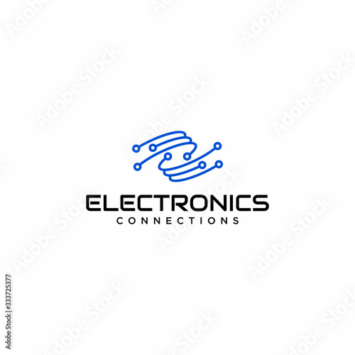 Simple and clean logo design of connection data with clean background- EPS10 - Vector.