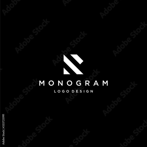 Creative line art logo design of letter of R with dark background - EPS10 - Vector.
