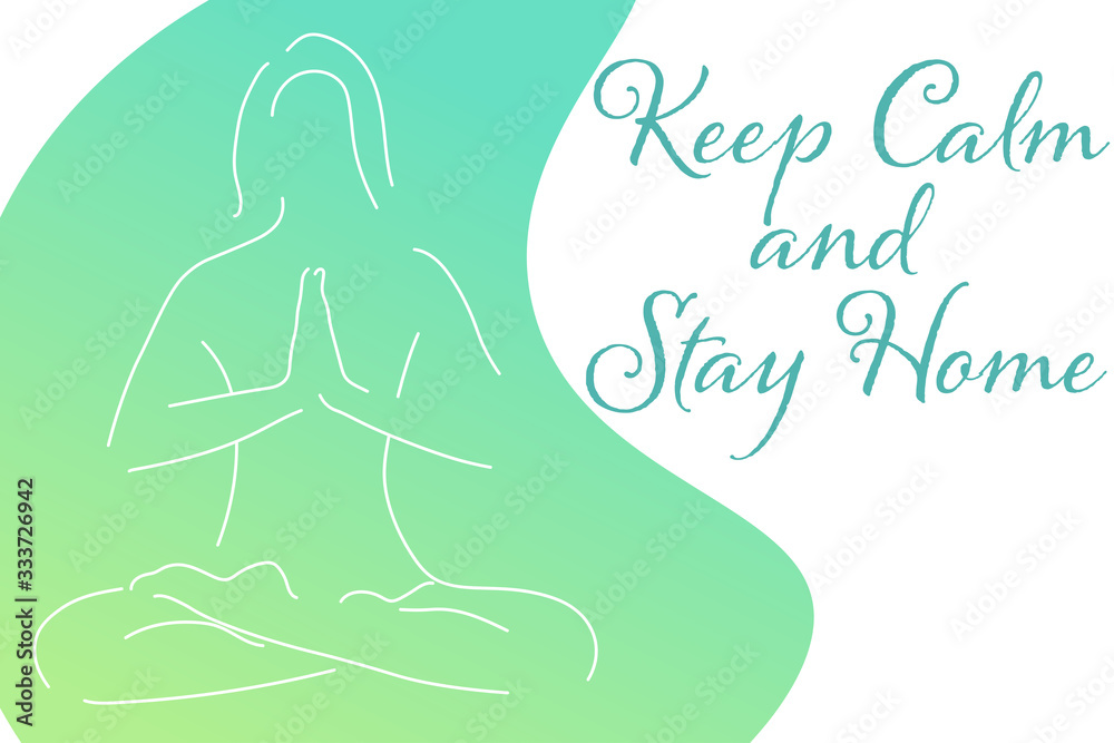 Self quarantine and social distancing concept. Keep Calm and Stay home. COVID-19 coronavirus. Template for background, banner, poster with text inscription. Vector EPS10 illustration. Self quarantine and social distancing concept. Keep Calm and Stay home. COVID-19 coronavirus. Template for background, banner, poster with text inscription. Vector EPS10 illustration.