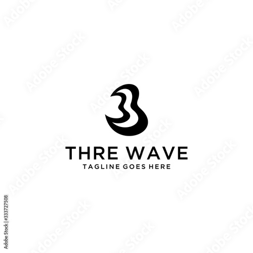 Creative Illustration modern 3 sign geometric logo design template