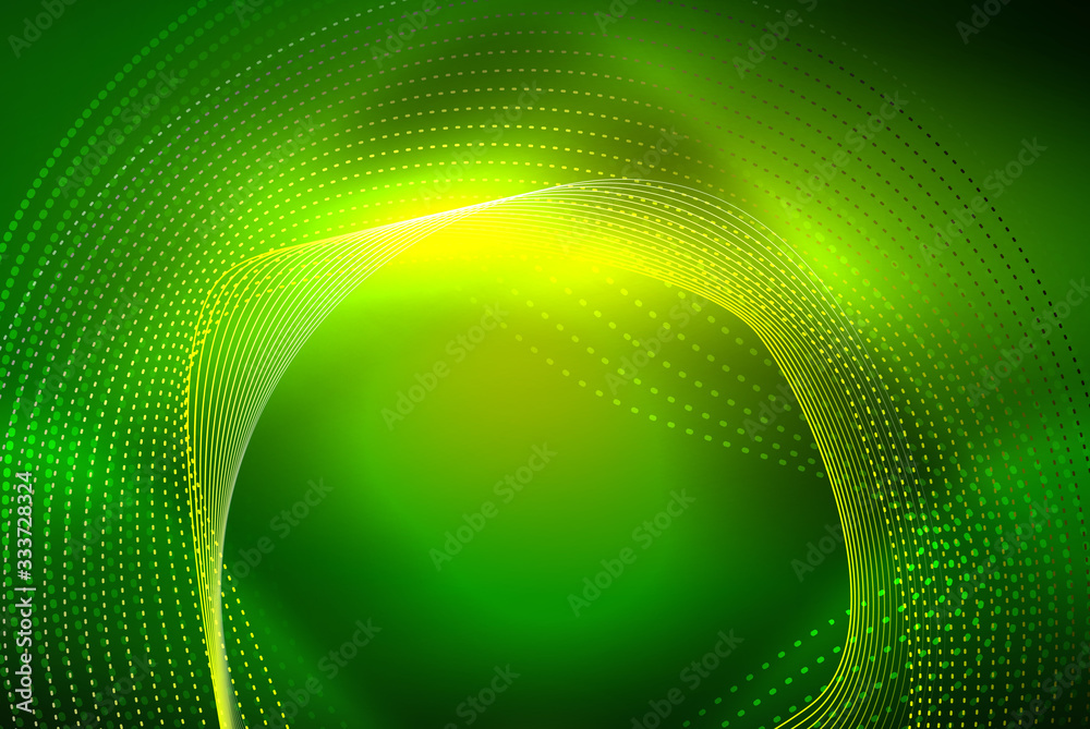 Obraz premium Abstract particles, wave background, neon motion techno design