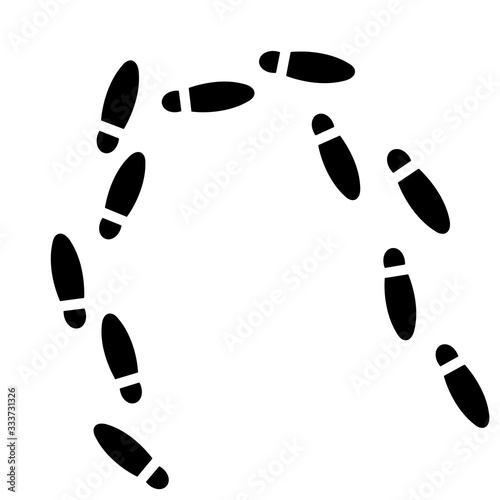 Steps, bootprints, icon. Raster illustration.