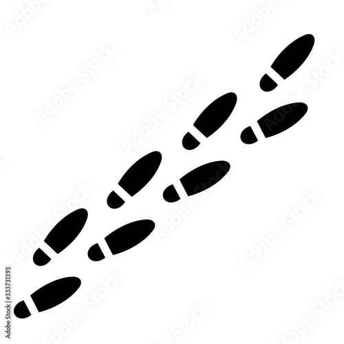 Steps, bootprints, icon. Raster illustration.