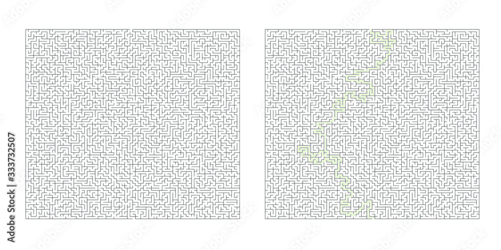 Huge 80x80 rectangular maze with solution