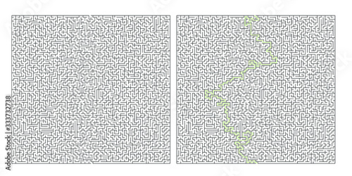 Huge 80x80 rectangular maze with solution