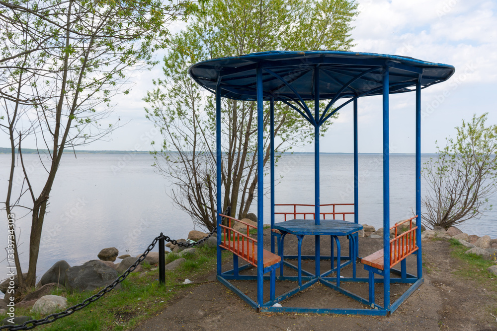 Gazebo on the shore of lake Pleshcheyevo in Pereslavl Zalessky Gazebo on the shore of lake Pleshcheyevo in Pereslavl Zalessky