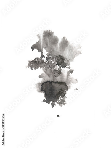 black watercolor spot background isolated 