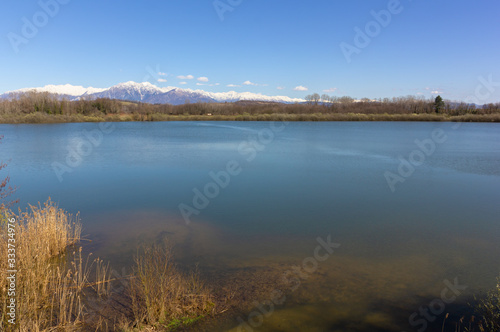 Ragogna Lake in Friuli region, Italy, in Late Winter