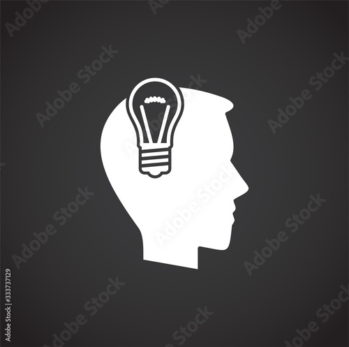 Human brain related icon on background for graphic and web design. Creative illustration concept symbol for web or mobile app