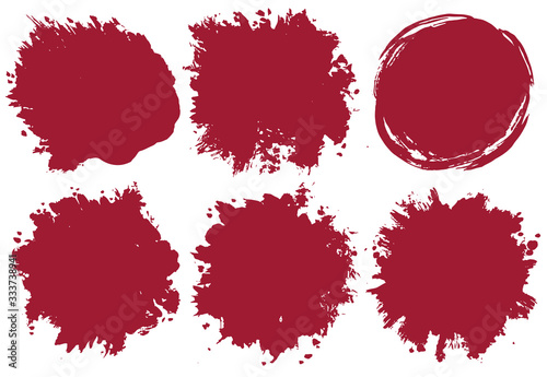 Ink brush strokes, Set of paint spots. hand made design. vector