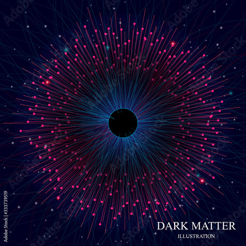 Dark matter Illustration, Dark matter is a type of matter which has not yet been directly observed, This illustration shows vector graphic drawing technique   by artist imagination.