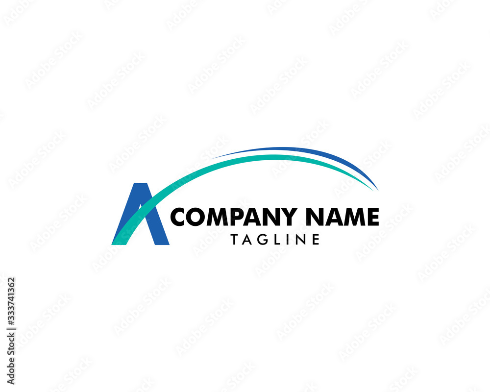 A Letter Swoosh Logo Template A Letter Swoosh Logo Template