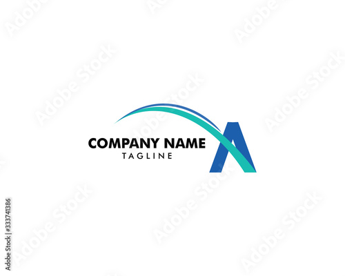 A Letter Swoosh Logo Template