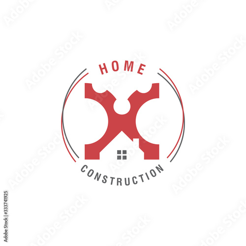 Gear Home Logo Design. Technology and Service or Renovation Vector Icon 