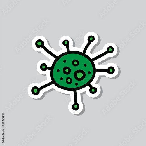 coronavirus doodle icon, vector illustration