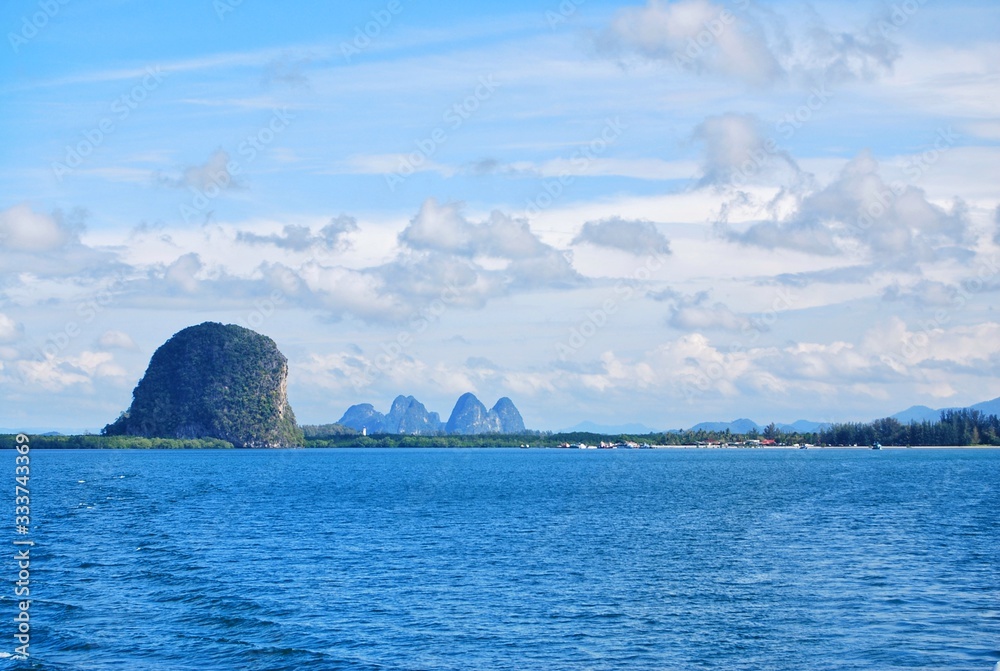 Afternoon sea of Thailand, mountains and clouds. Afternoon sea of Thailand, mountains and clouds.