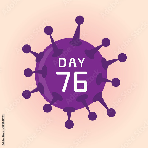 Day 76, Illustratition coronavirus or covid-19 virus infection icon.	 photo