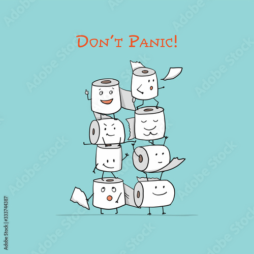 Toilet Paper rolls. Funny Characters isolated for your design
