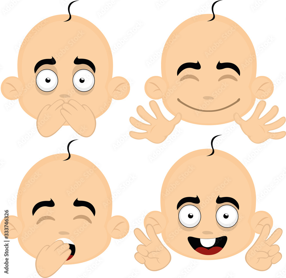 Vector illustration of expressions of a baby's face cartoon Vector illustration of expressions of a baby's face cartoon