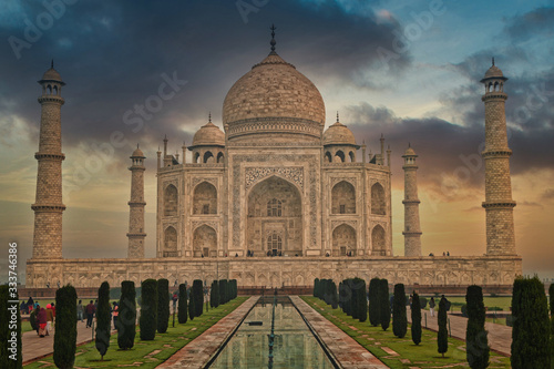 Taj Mahal captured early morning during the sunrise