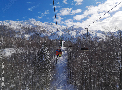 majestic view from chairlift at Vogel ski resort