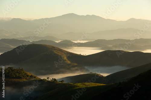 sunset in the mountains