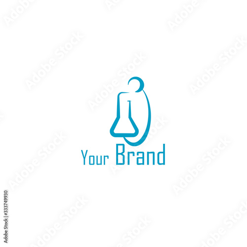 A health logo with illustrations of test tubes for your business, hospital and laboratory needs